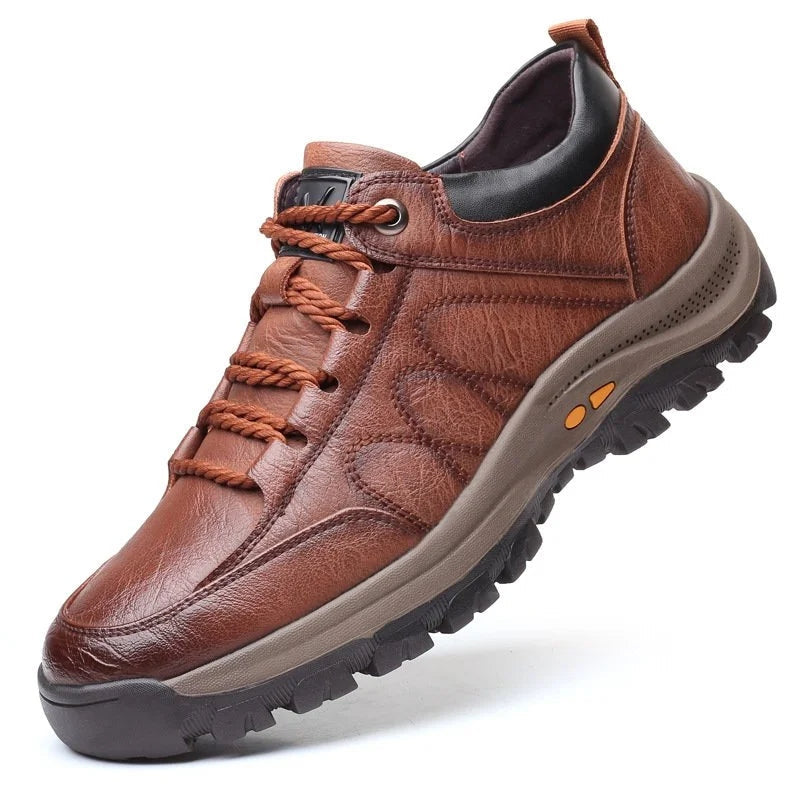 Adélard - Chaussures en cuir marron pour homme au design ergonomique