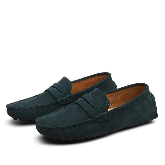 Bastien - Mocassins élégants en vert pour homme au confort inégalé