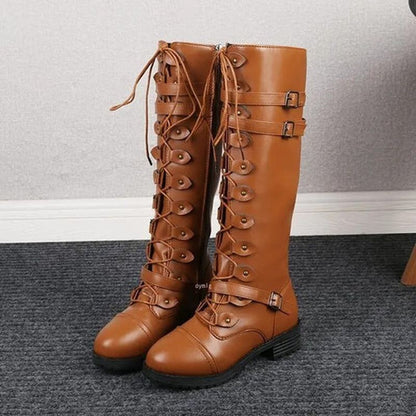 Ortho Pied-Boots-Bottes rétro à lacets pour femmes avec une boucle élégante