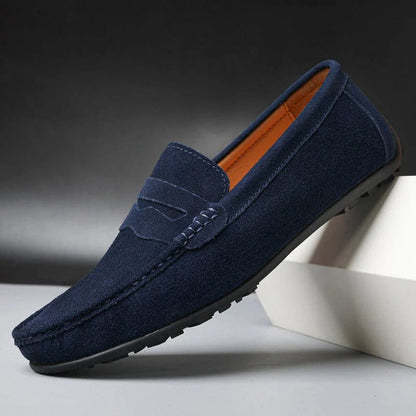 Ortho Pied-Chaussures-Mocassins en daim souple pour homme avec semelles rembourrées offrant un confort optimal