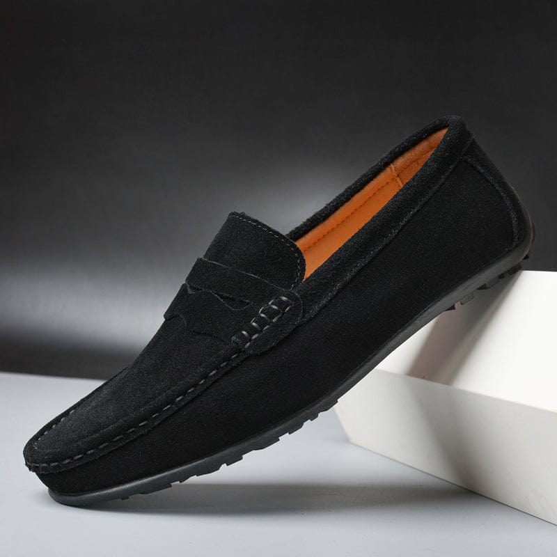 Ortho Pied-Chaussures-Mocassins en daim souple pour homme avec semelles rembourrées offrant un confort optimal