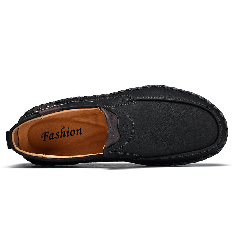 Delroy - Mocassins en cuir gris confortables et respirants pour homme