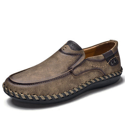 Delroy - Mocassins en cuir gris confortables et respirants pour homme