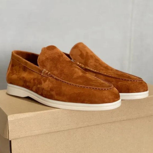 Gervais - Mocassins en daim caramel stylés pour homme