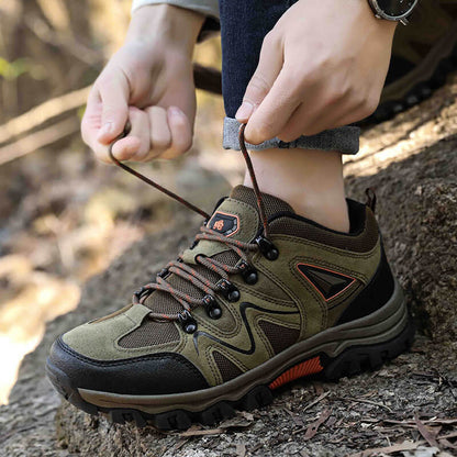 Julien - Chaussures de randonnée robustes et imperméables en vert kaki pour homme