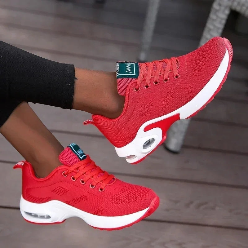 Lydia - Basket rouge tendance pour femme au confort ultime