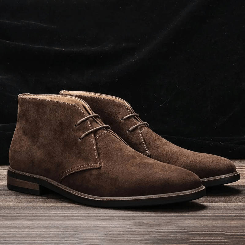 Ortho Pied-Men Boots-Bottes chukka en daim marron pour hommes, élégantes et confortables