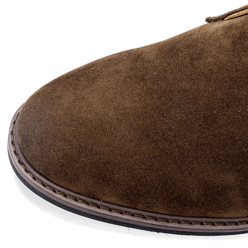 Ortho Pied-Men Boots-Bottes chukka en daim marron pour hommes, élégantes et confortables