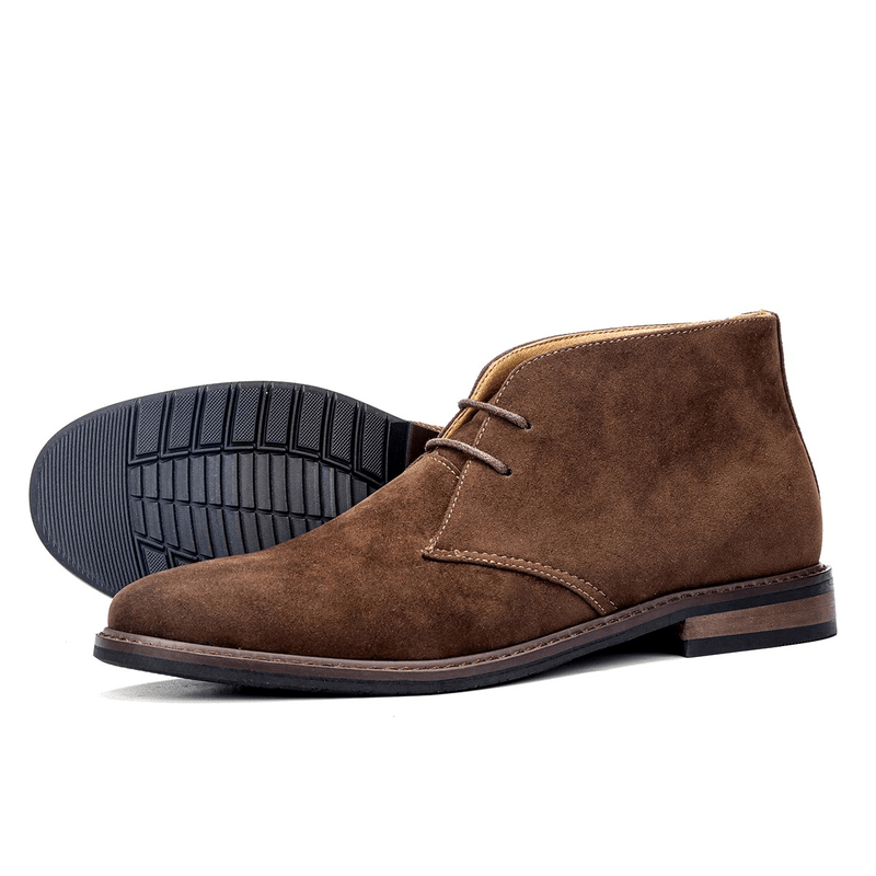 Ortho Pied-Men Boots-Bottes chukka en daim marron pour hommes, élégantes et confortables