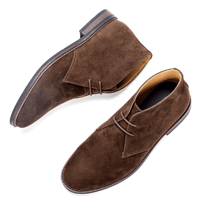 Ortho Pied-Men Boots-Bottes chukka en daim marron pour hommes, élégantes et confortables