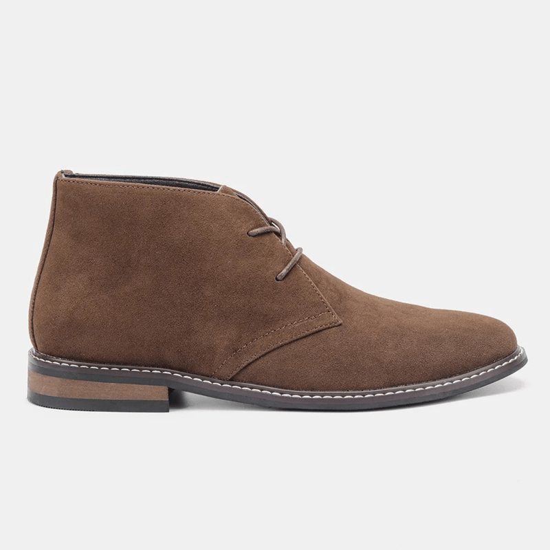 Ortho Pied-Men Boots-Bottes chukka en daim marron pour hommes, élégantes et confortables