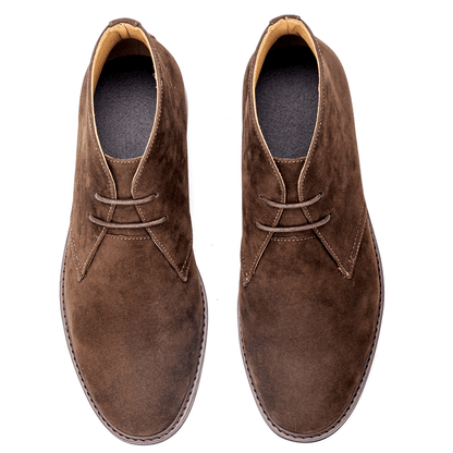 Ortho Pied-Men Boots-Bottes chukka en daim marron pour hommes, élégantes et confortables