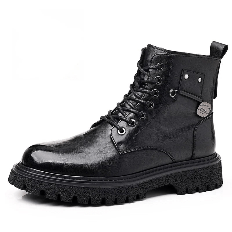 Ortho Pied-Men Boots-Bottes élégantes à lacets pour hommes avec design polyvalent