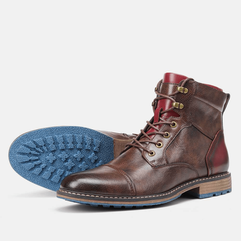 Ortho Pied-Men Boots-Bottes élégantes à lacets pour hommes avec style moderne