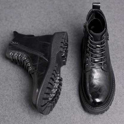 Ortho Pied-Men Boots-Bottes élégantes à lacets pour hommes avec design polyvalent