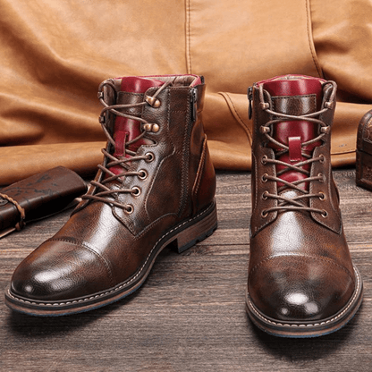 Ortho Pied-Men Boots-Bottes élégantes à lacets pour hommes avec style moderne