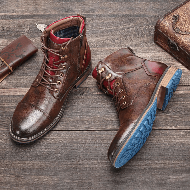 Ortho Pied-Men Boots-Bottes élégantes à lacets pour hommes avec style moderne