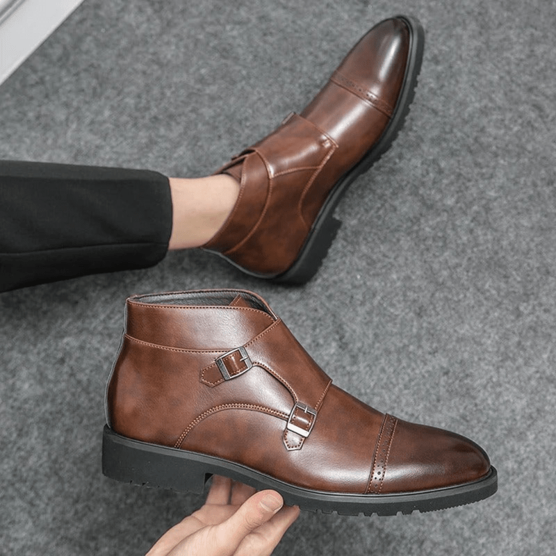 Ortho Pied-Men Boots-Bottes élégantes avec double attache pour hommes