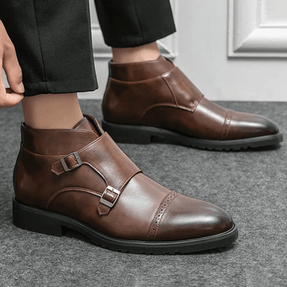 Ortho Pied-Men Boots-Bottes élégantes avec double attache pour hommes