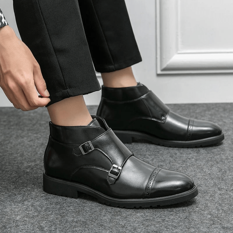 Ortho Pied-Men Boots-Bottes élégantes avec double attache pour hommes