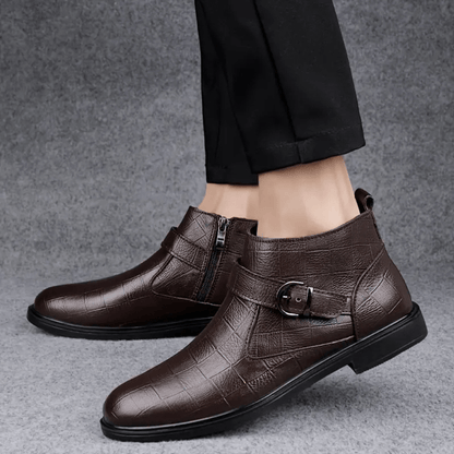 Ortho Pied-Men Boots-Bottes élégantes avec sangle pour hommes, confortables et tendance