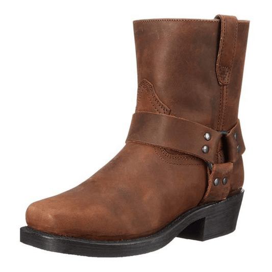 Ortho Pied-Men Boots-Bottes élégantes en cuir avec zip latéral pour hommes