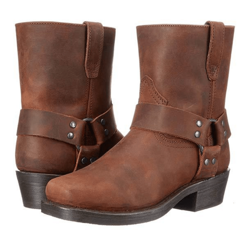 Ortho Pied-Men Boots-Bottes élégantes en cuir avec zip latéral pour hommes