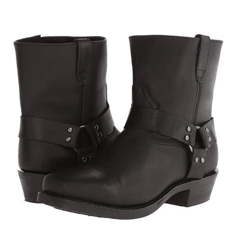 Ortho Pied-Men Boots-Bottes élégantes en cuir avec zip latéral pour hommes