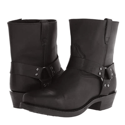 Ortho Pied-Men Boots-Bottes élégantes en cuir avec zip latéral pour hommes