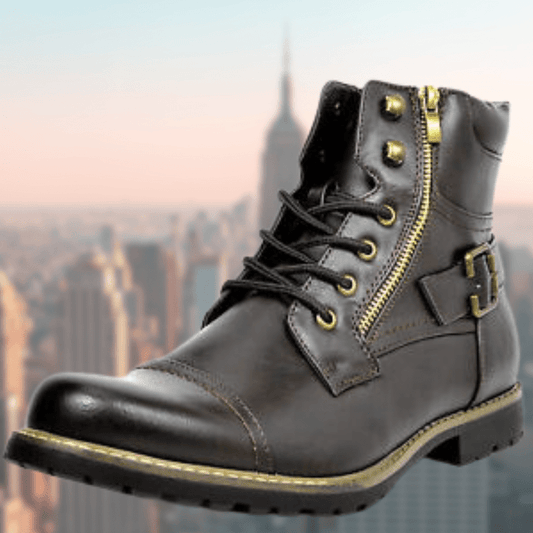 Ortho Pied-Men Boots-Bottes en cuir pour hommes, modernes et de qualité, réglables