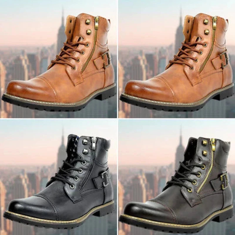 Ortho Pied-Men Boots-Bottes en cuir pour hommes, modernes et de qualité, réglables