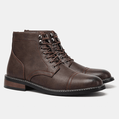 Ortho Pied-Men Boots-Bottes en cuir tendance pour hommes avec lacets élégants