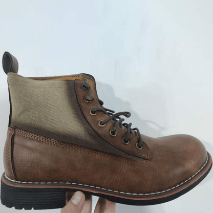 Ortho Pied-Men Boots-Bottes en cuir vintage à lacets pour hommes alliant confort et style