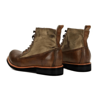 Ortho Pied-Men Boots-Bottes en cuir vintage à lacets pour hommes alliant confort et style