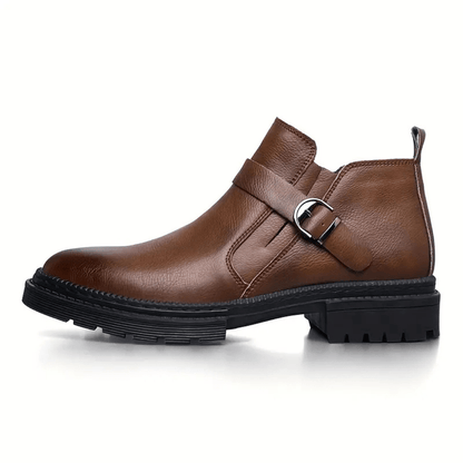 Ortho Pied-Men Boots-Bottes tendance en cuir avec boucle latérale pour hommes