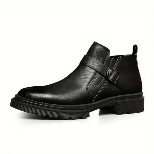 Ortho Pied-Men Boots-Bottes tendance en cuir avec boucle latérale pour hommes