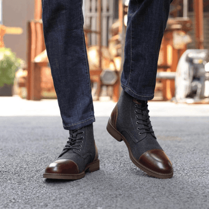 Ortho Pied-Men Boots-Bottes vintage en cuir pour hommes, élégance et confort