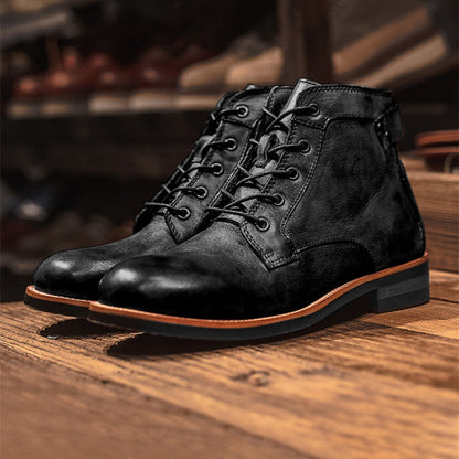 Ortho Pied-Men Boots-Bottines classiques sophistiquées en cuir pour hommes