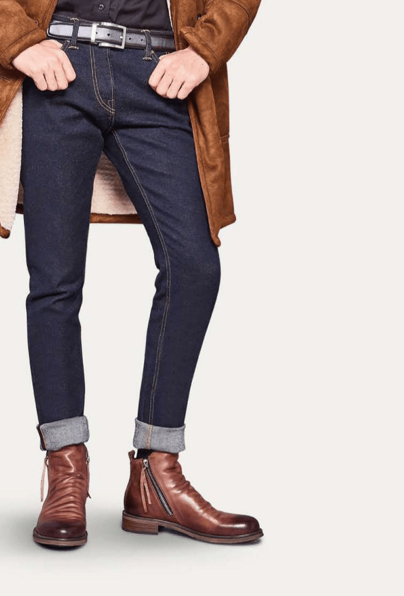 Ortho Pied-Men Boots-Hommes Bottes en cuir élégantes et polyvalentes pour un style intemporel