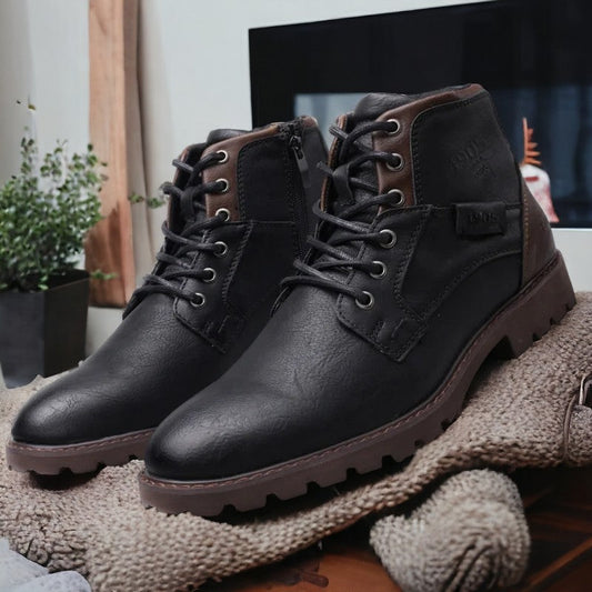 Amédée - Bottines en cuir noir pour homme au style intemporel