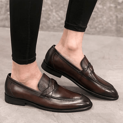 Ortho Pied-Mocassin Homme-Mocassins élégants en cuir pour hommes au style intemporel