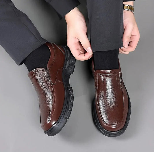 Zacharie - Chaussures en cuir marron élégantes et confortables pour homme