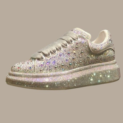 Ortho Pied-Sneakers Women-Baskets brillantes avec ornements en cristal pour femme