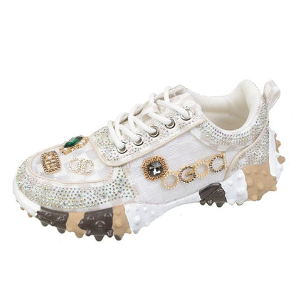 Ortho Pied-Sneakers Women-Chaussures élégantes ornées de strass pour femmes