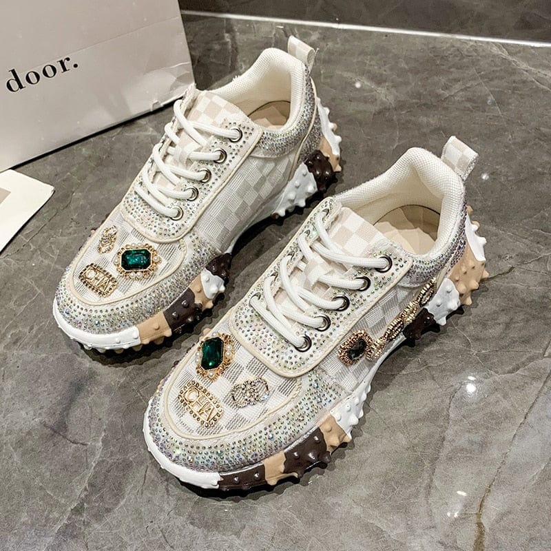 Ortho Pied-Sneakers Women-Chaussures élégantes ornées de strass pour femmes