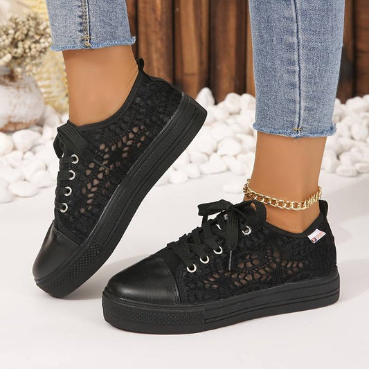 Ortho Pied-Sneakers Women-Femmes Baskets élégantes en dentelle pour un look chic et décontracté