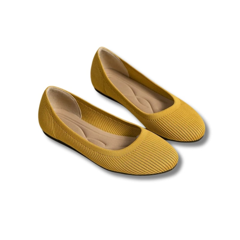 Ortho Pied-Sophie - Ballerines élégantes et confortables pour femme en jaune