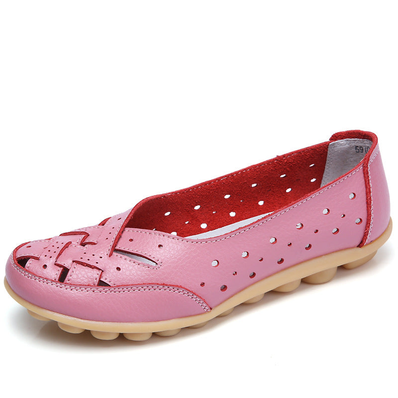 Ortho Pied-Sophie - Ballerines en cuir rose confortables et stylées pour femmes