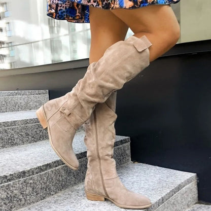 Maya - Bottes beiges tendance pour femme au confort optimal