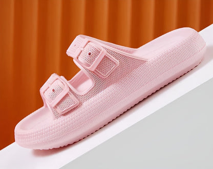 Ortho Pied-Sophie - Pantoufles confortables en orange à double boucle pour femmes